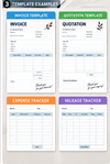 Small Business Starter Pack PDF | Invoices, Quotes & Expense Trackers