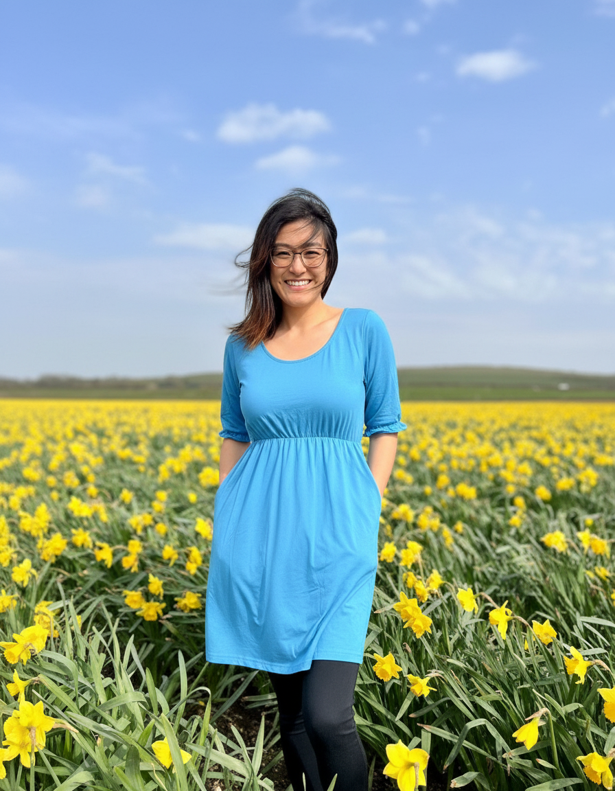 Petite Blue Dress with Pockets | Flattering Fit | UK Petite Women’s Dress