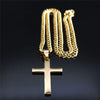 JYTF Gold-Tone Stainless Steel Cross Pendant Necklace
