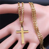 JYTF Gold-Tone Stainless Steel Cross Pendant Necklace