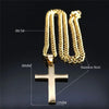 JYTF Gold-Tone Stainless Steel Cross Pendant Necklace