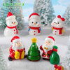 Christmas Resin Miniature Figurines Ornamnet Cartoon Santa Claus Elk Snowman Statues Decoration Micro Landscape Party Favors