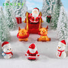 Christmas Resin Miniature Figurines Ornamnet Cartoon Santa Claus Elk Snowman Statues Decoration Micro Landscape Party Favors
