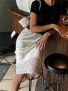 TOSSY Women’s High-Waist Lace Skirt