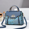 T0255 Women’s PU Zip-Up Handbag with Patchwork Styling