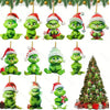 Creative Grinch Christmas Tree Decoration Green Hanging Ornament Cartoon Pendants Craft Holiday Thanksgiving Home Party Birthday