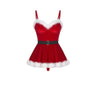 Deluxe Lady Velvet Santa Claus Xmas Costume Christmas Red Suit Cosplay Carnival Halloween Party Fancy Dress