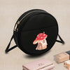 Women’s Mushroom-Print Zip-Up Shoulder Bag