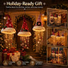 Christmas Santa Hat LED Hanging Light Warm Glowing Chandelier String Lights Xmas Ornament Home Stairway Holiday Party Decor