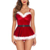Deluxe Lady Velvet Santa Claus Xmas Costume Christmas Red Suit Cosplay Carnival Halloween Party Fancy Dress