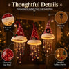 Christmas Santa Hat LED Hanging Light Warm Glowing Chandelier String Lights Xmas Ornament Home Stairway Holiday Party Decor
