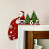 Christmas 2D Wooden Ornament Christmas Party Decoration Xmas Santa Claus Snowman Pendants New Year Gift Party Decorations