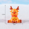 Christmas Resin Miniature Figurines Ornamnet Cartoon Santa Claus Elk Snowman Statues Decoration Micro Landscape Party Favors