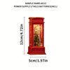 Christmas Phone Booth Decoration with Santa Claus, Snowman & Tree - Red Retro Telephone Booth Ornament With Light Home Decorator