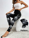Women’s High-Waisted Bow Rhinestone Leggings