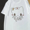 Women T Shirts Cartoon Printed Funny Couple Sweet Short Sleeve O Neck Loose Y2k Harajuku Tops Female Casual Tshirt Streetwear