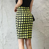 Women’s High-Waist Checked Pencil Skirt