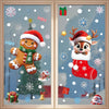 Christmas Window Stickers Gingerbread Man Santa Claus Snowman Snowflake Xmas Stickers Navidad Ornaments Merry Christmas Decor