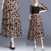 Women’s Floral Appliqué Mesh Midi Skirt