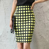 Women’s High-Waist Checked Pencil Skirt
