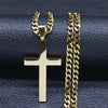 JYTF Gold-Tone Stainless Steel Cross Pendant Necklace