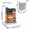 Christmas Ornament Village Houses LED Light Collectible Figurines Snow Blanket Desktop Decoration Town Scene Xmas New Year Gift