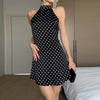 Women’s Polka Dot Halter Mini Dress
