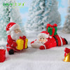 Christmas Resin Miniature Figurines Ornamnet Cartoon Santa Claus Elk Snowman Statues Decoration Micro Landscape Party Favors