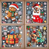 Christmas Window Stickers Gingerbread Man Santa Claus Snowman Snowflake Xmas Stickers Navidad Ornaments Merry Christmas Decor