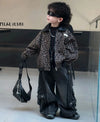 Boys Autumn Coat 2025 New Children Korean Leopard Print Patchwork Jacket Trendy Children Loose Casual Jacket for Outdoor Wear