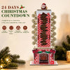 Christmas Wooden Chimney Advent Calendar 24 Days Countdown Ornament Santa Claus Decoration Tabletop Holiday Home Decoration