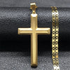 JYTF Gold-Tone Stainless Steel Cross Pendant Necklace