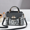 T0255 Women’s PU Zip-Up Handbag with Patchwork Styling