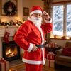 Adult Santa Costume Set, Velvet Suit with Hat Belt Beard for Christmas Party