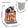 Christmas Ornament Village Houses LED Light Collectible Figurines Snow Blanket Desktop Decoration Town Scene Xmas New Year Gift