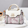 T0255 Women’s PU Zip-Up Handbag with Patchwork Styling