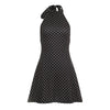 Women’s Polka Dot Halter Mini Dress