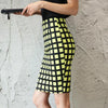 Women’s High-Waist Checked Pencil Skirt