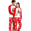 Santa Claus Costume Christmas Pajama Set Fall and Winter Long-Sleeve Top and Long Pant Couple Casual Loungewear Christmas Pajama