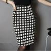 Women’s High-Waist Checked Pencil Skirt