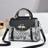 T0255 Women’s PU Zip-Up Handbag with Patchwork Styling