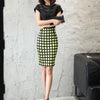 Women’s High-Waist Checked Pencil Skirt