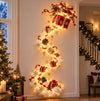 Christmas Magic Trail Wall Light-LED Glowing Christmas Scene Wall Decoration,Santa Sleigh Reindeer Hanging Decoration for Party