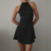 Women’s Polka Dot Halter Mini Dress