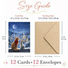 12Christmas Greeting Cards With Envelopes,Winter Snowy Wildlife Animals,Ideal  Winter Themed Party Favors Christmas Greeting Use