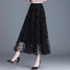 Women’s Floral Appliqué Mesh Midi Skirt