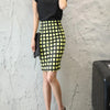 Women’s High-Waist Checked Pencil Skirt