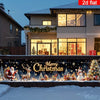 Merry Christmas Santa Claus Snowman Banner Xmas Party Decorations Yard Garden Decor Backdrops Photo Booth Props Party Supplies